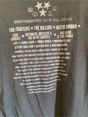 Vintage Pilgrim Charcoal Graphic Music Festival Lineup Tee